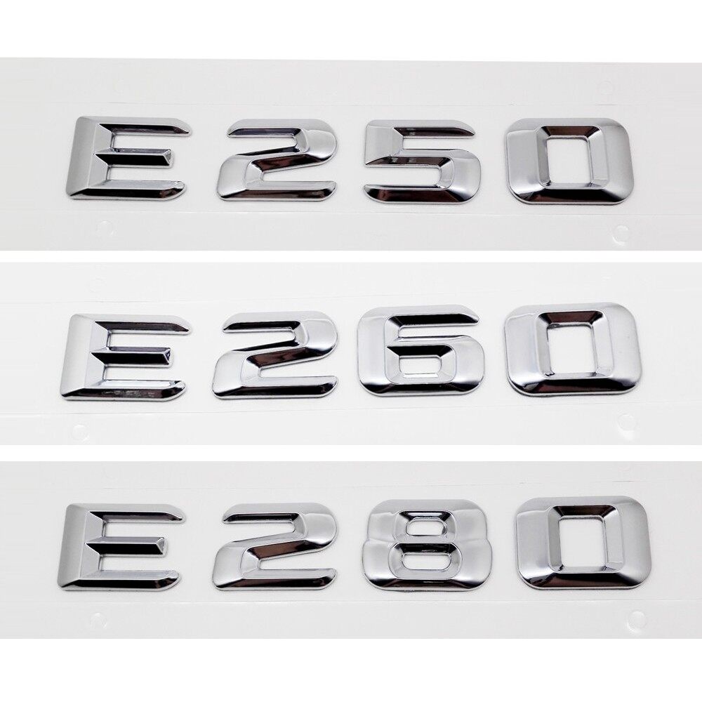 Miếng Dán Hình Chữ Số 3D Màu Đen Và Bạc Trang Trí Xe Hơi Mercedes Benz E55 E63 E180 E200 E220 E230 E240 E250