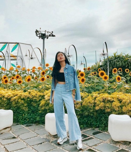 (Sẵn) Quần jean suông ống rộng lưng cao - quần culottes jeans cao cấp (hình thật ở cuối) | BigBuy360 - bigbuy360.vn