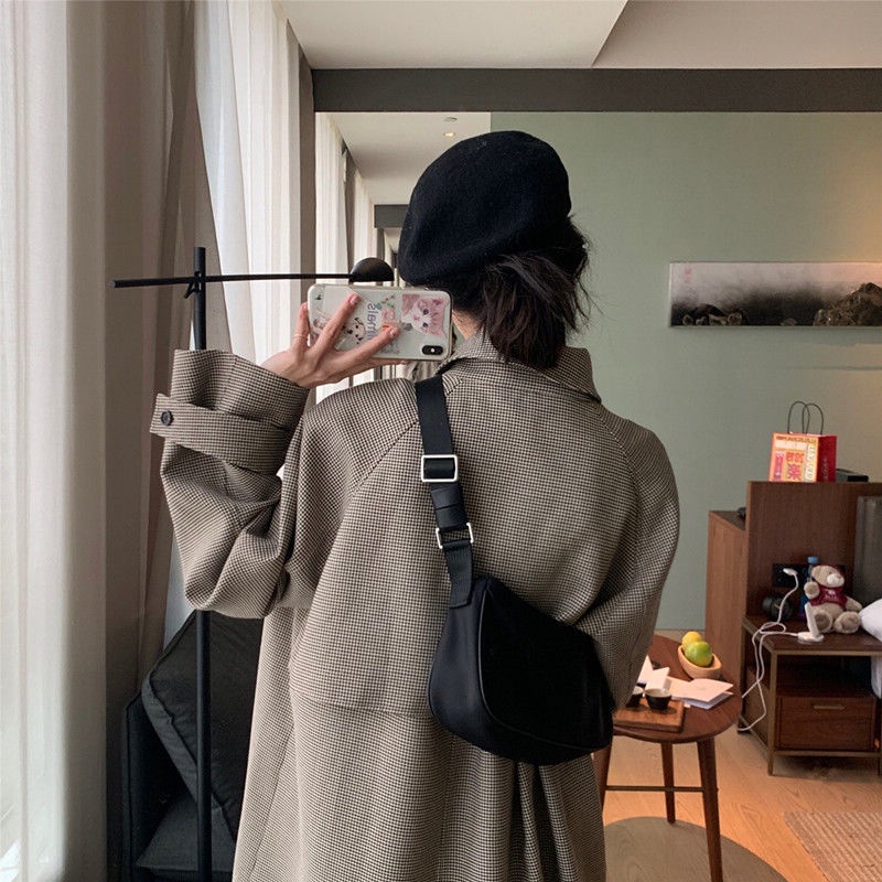 Túi đeo dưới cánh tay IELGY bằng vải oxford phong cách retro dễ phối đồ dành cho nữ