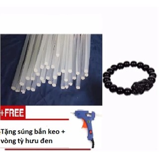 Bộ 30 keo nến Silicon (Trong) + Tặng 1 súng bắn keo silicon + vòng tỳ hưu đen