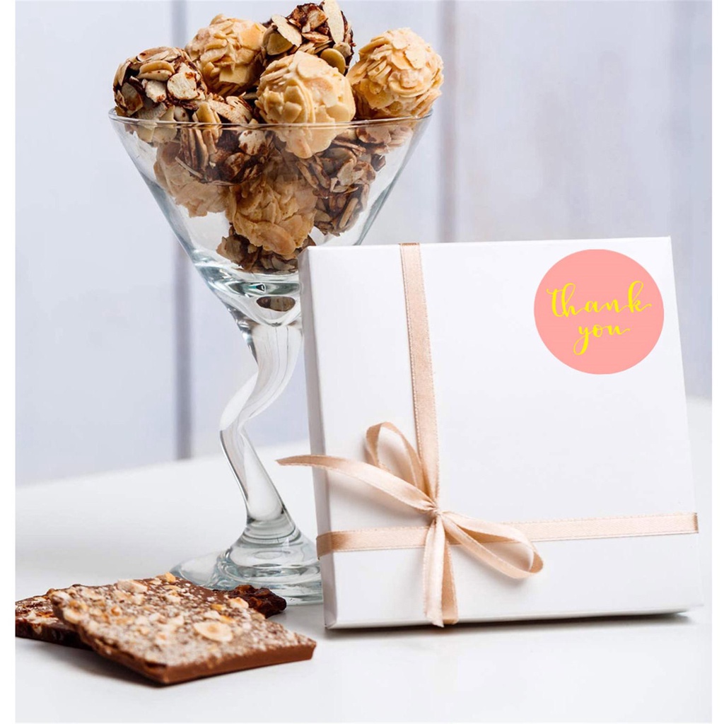 LAKAMIER Cuộn Nhãn Dán Tròn Thank You Trang Trí Quà Tặng Đám Cưới