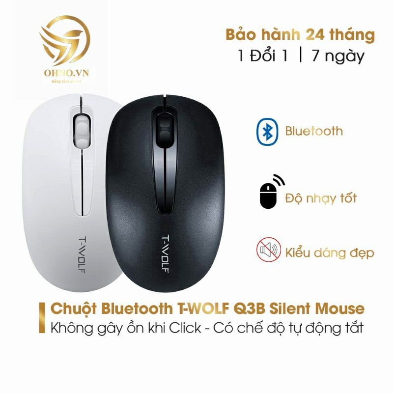 Chuột bluetooth T-WOLF Q3B kết nối qua tín hiệu bluetooth trên điện thoại, máy tính bảng,