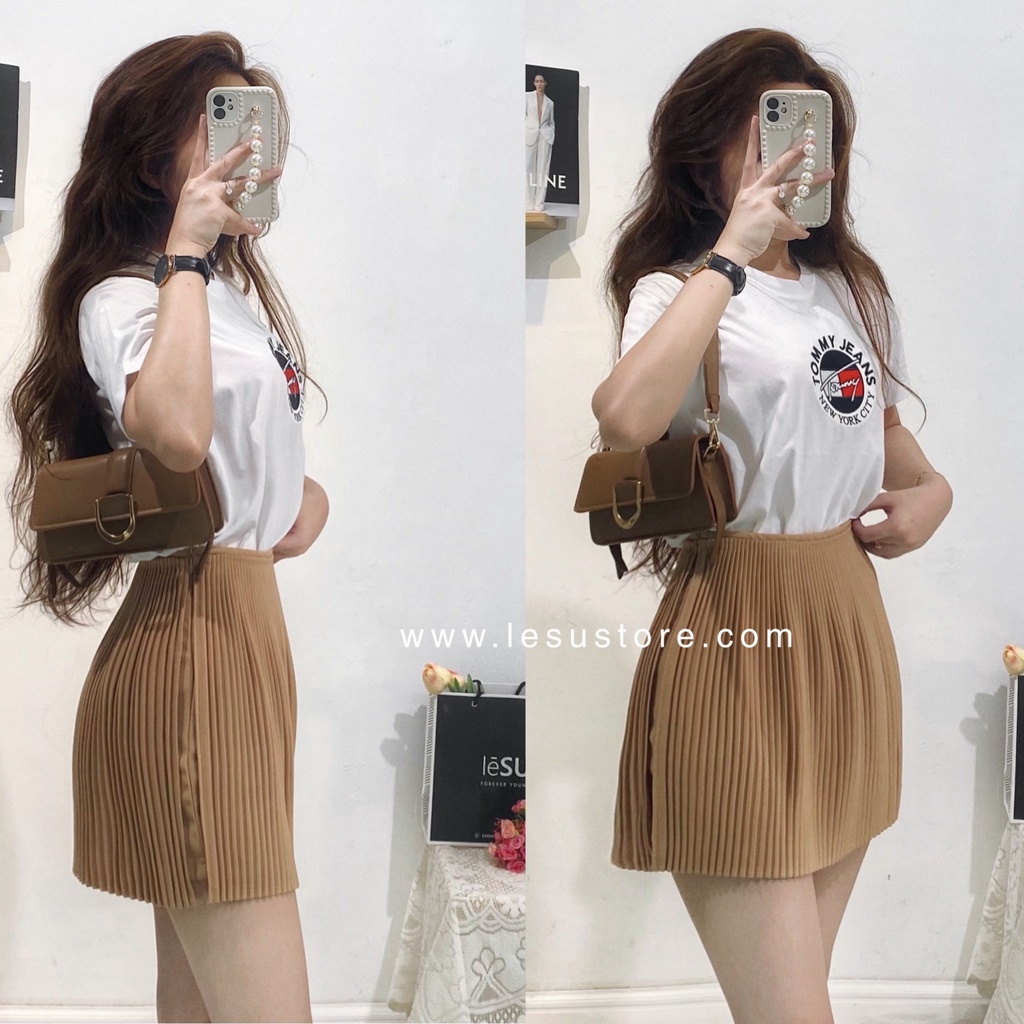ẢNH TỰ CHỤP Quần giả váy dập li xoè