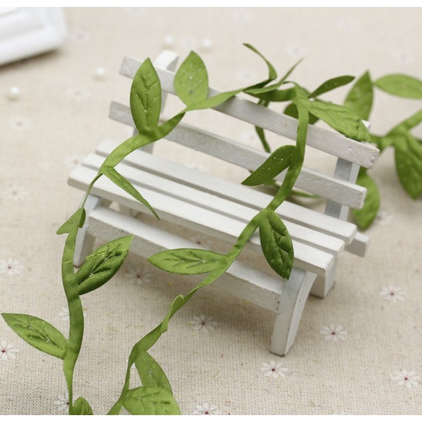 4M dây lá xanh nhân tạo trang trí tóc DIY