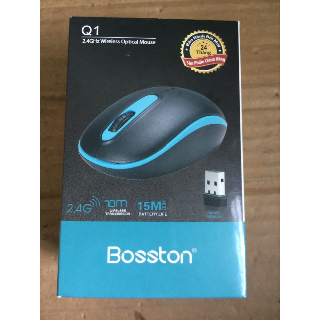 Chuột không dây Wireless Bosston Vision Q1 + tặng kèm pin (nhiều màu) - Phụ Kiện 1986
