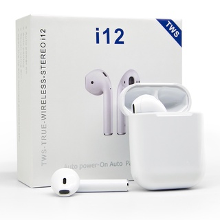 Tai nghe bluetooth nhét tai i12 tws cảm biến vân tay bảo hành 3 tháng