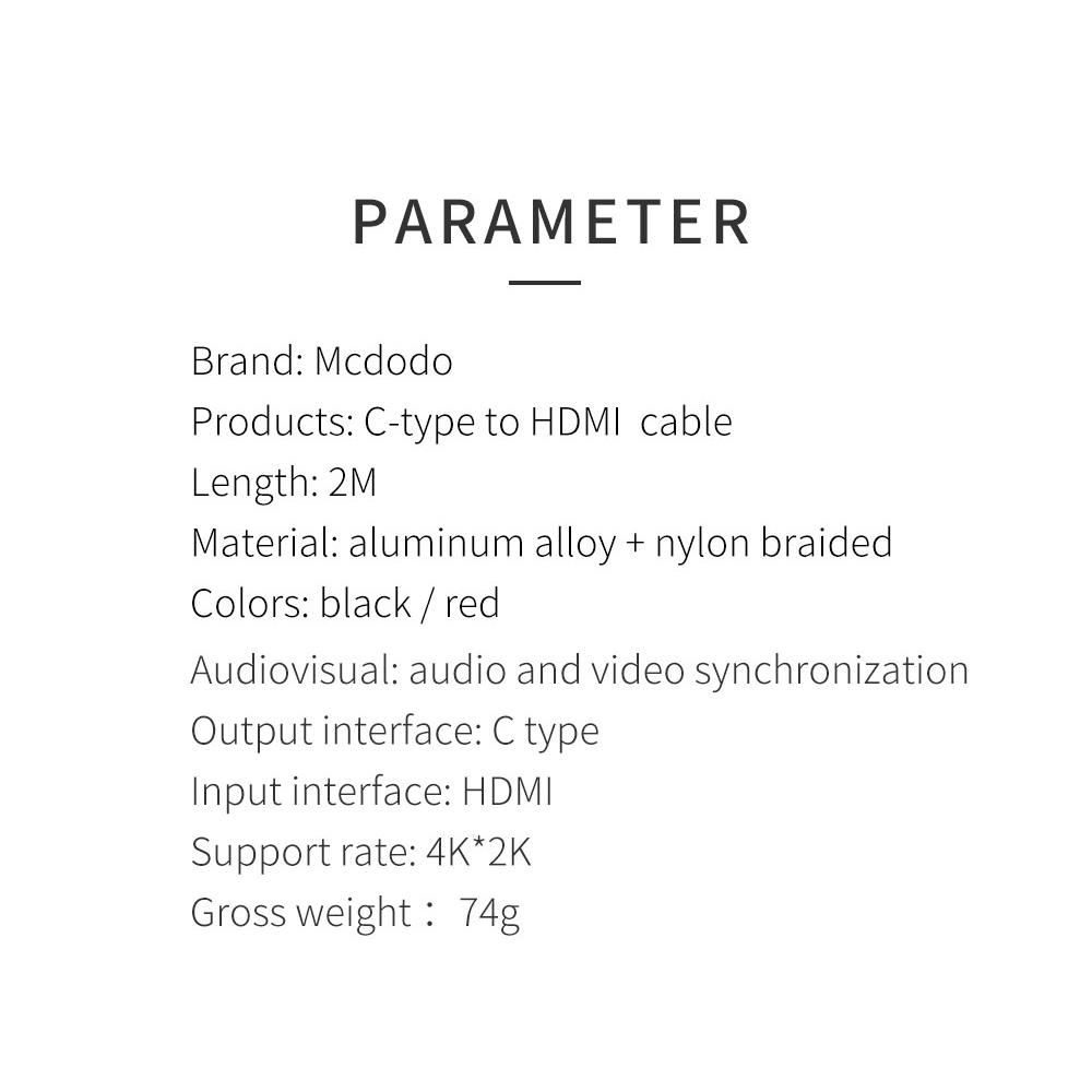 Cáp Chuyển Đổi Mcdodo Type C Hdmi 4k Hd Audio Cable Tv Hdmi Cho3 Macbook Samsung Huawei Android
