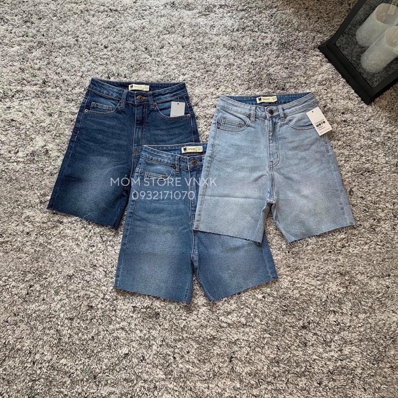 Quần Short Jeans Ngố Lưng Cao Xuất Xịn
