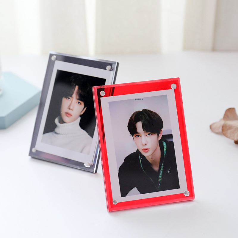 Khung Ảnh 3 Inch Bằng Acrylic Trong Suốt Có Từ Tính Nhiều Màu Dùng Trang Trí