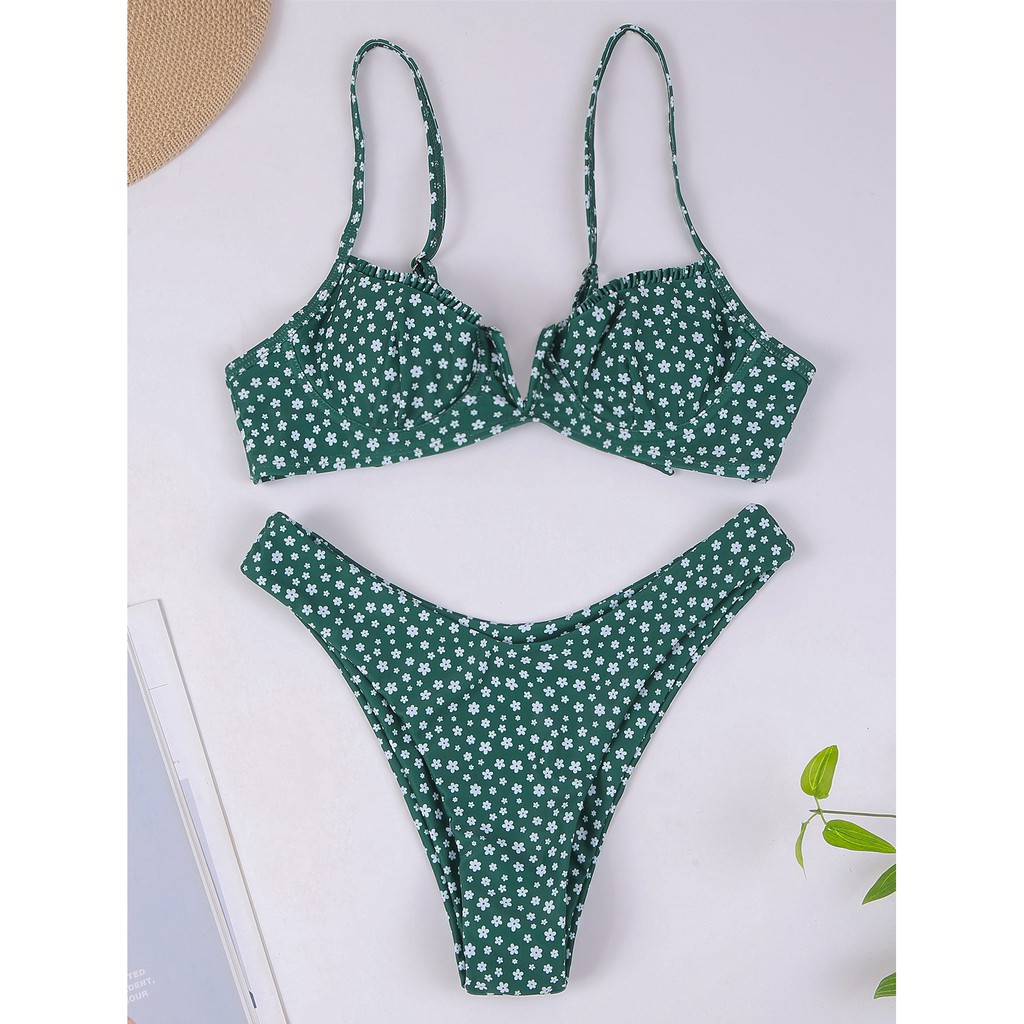 Bộ Bikini Hai Mảnh Cổ Chữ V Có Miếng Lót Ngực Và Quần Lưng Thấp Gợi Cảm Cho Nữ | BigBuy360 - bigbuy360.vn