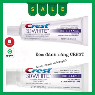 Kem đánh răng siêu trắng Crest 3D White Brilliance 24G | Nội địa Trung