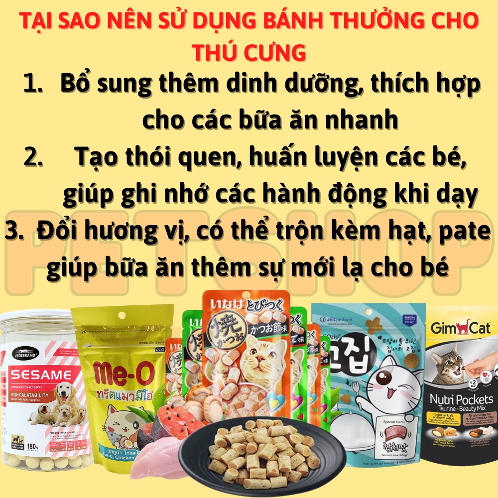 Bánh thưởng Gozip đủ vị thơm ngon bổ sung dinh dưỡng cho mèo - gói 60g