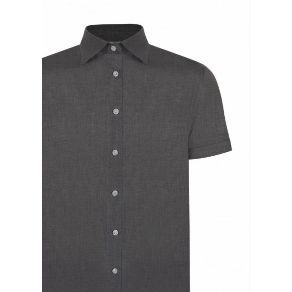 Áo sơ mi nam cotton ngắn ghi M092 NAM TNG | BigBuy360 - bigbuy360.vn