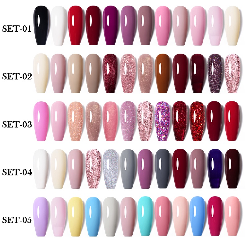 Set 12 Lọ Gel Sơn Móng Tay Ur Sugar 7.5ml Nhiều Màu Sắc