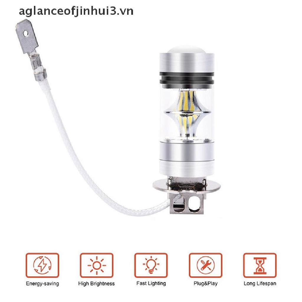 Bóng Đèn Pha LED Chống Sương Mù 12 / 24V 100W H3 Chuyên Dụng Cho Xe Hơi