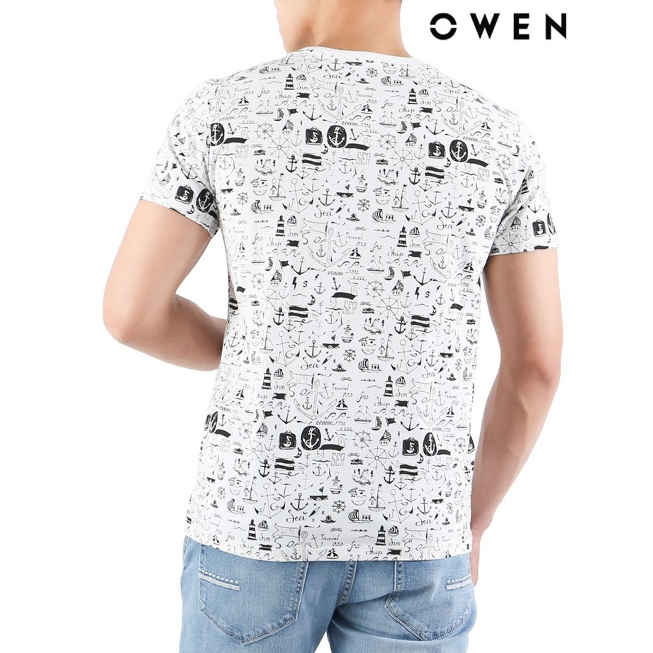 Áo Tshirt ngắn tay Owen Cotton Bodyfit màu trắng - TSN20370 | BigBuy360 - bigbuy360.vn