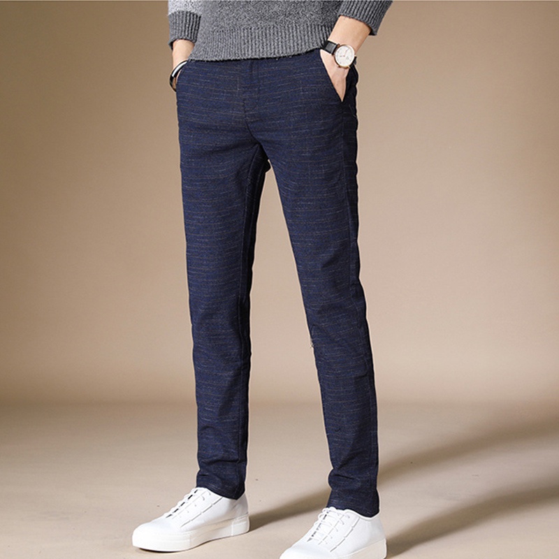 Quần Dài Vải Lanh cotton Ống Đứng Ôm Dáng Phong Cách Hàn Quốc Cho Nam