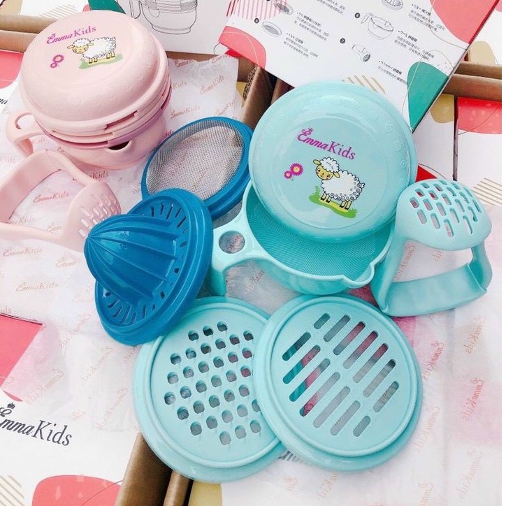 Bộ dụng cụ chế biến ăn dặm 7 chi tiết cao cấp EMMA KIDS cho bé ăn dặm
