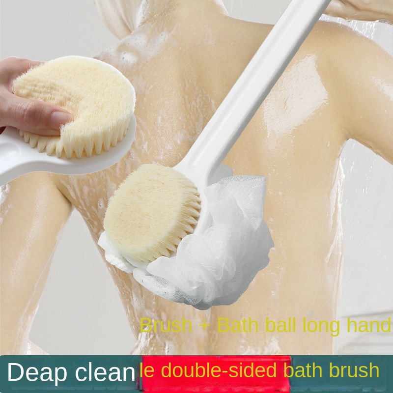 Bàn Chải Tắm Hai Mặt Lông Mềm Tay Cầm Dài Dùng Khi Tắm