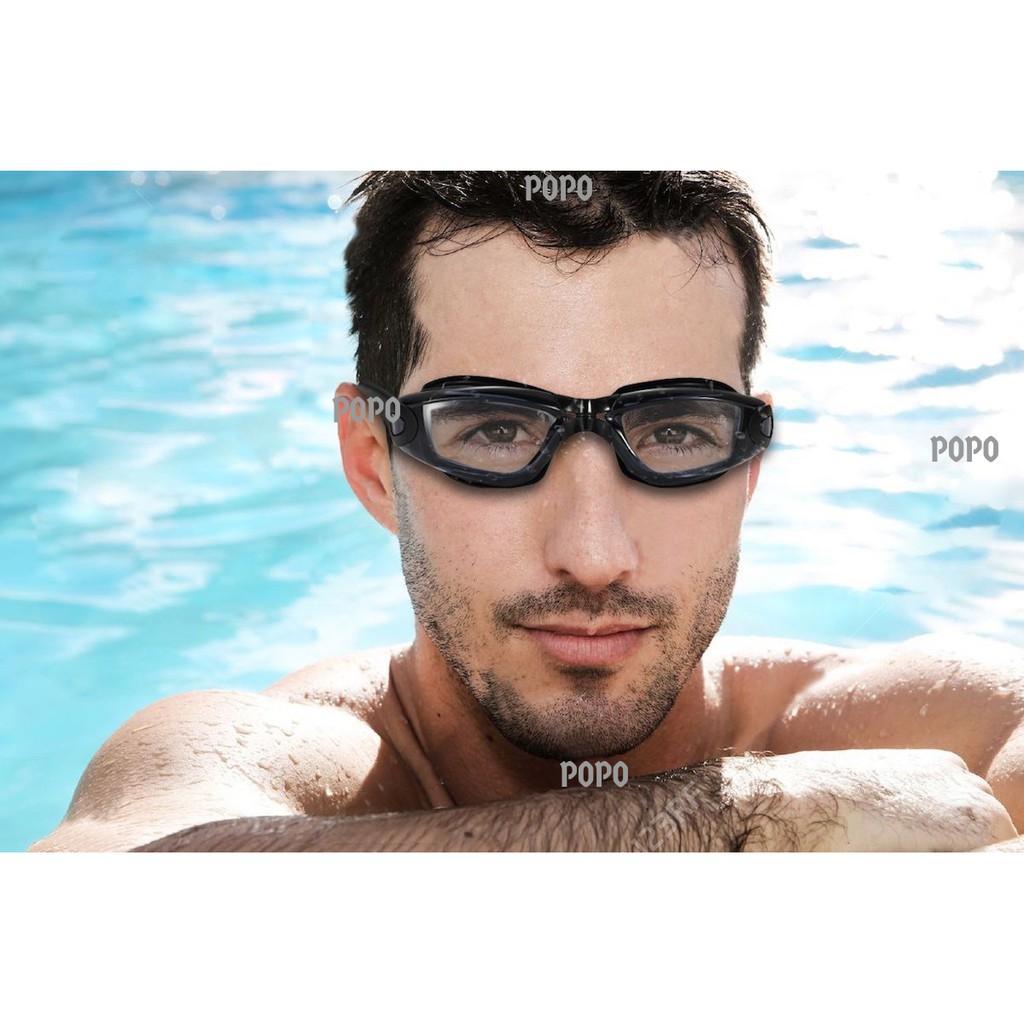 Kính bơi người lớn với mắt kính trong chống tia UVPOPO 2360 mắt kiếng bơi hạn chế sương mờ chống hấp hơi