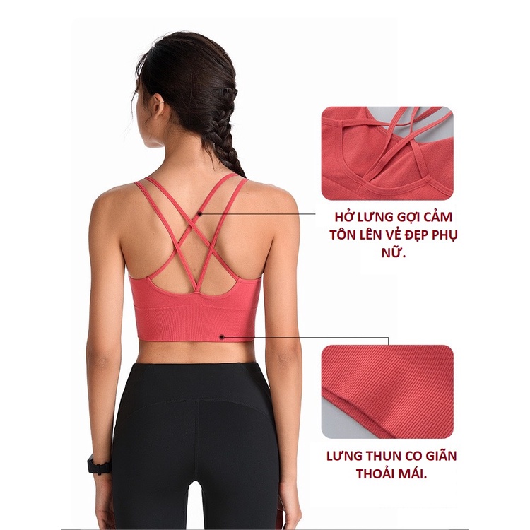 Áo Bra lót ngực thể thao nữ cao cấp tập gym yoga phong cách hàn quốc QS002