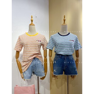 Áo thun sọc thêu hình siêu xinh