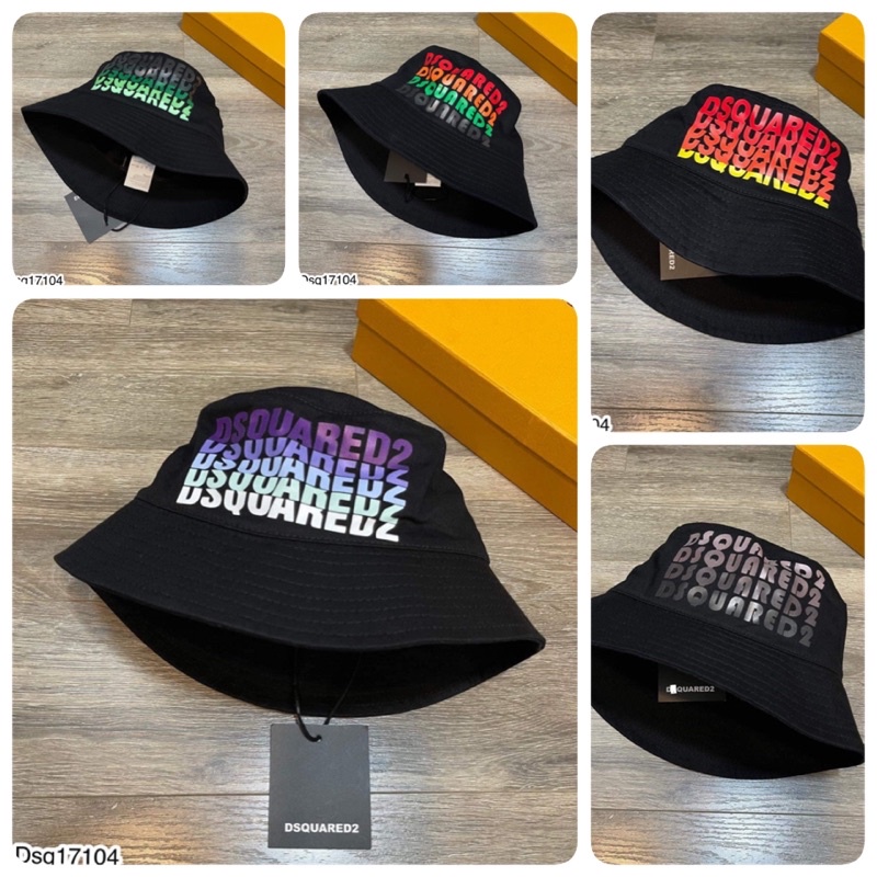 Nón tai bèo canvas chữ in DSQ2 màu sắc _Mũ nam thời trang