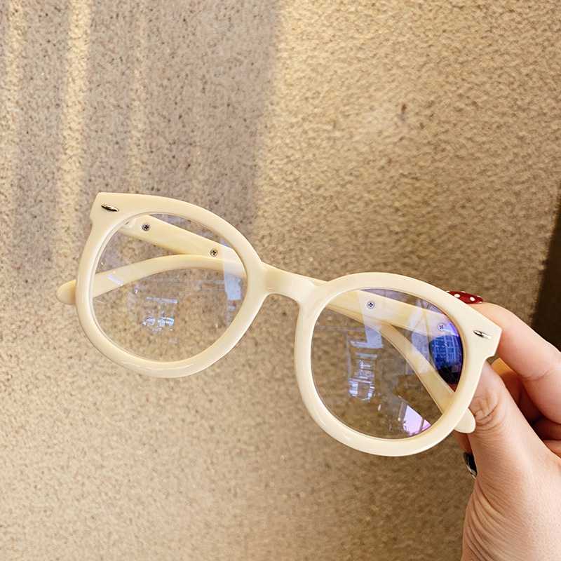 Kính giả cận gọng tròn cute phong cách Hàn Quốc, mắt kính không độ chống tia UV đẹp giá rẻ EMOJI 063