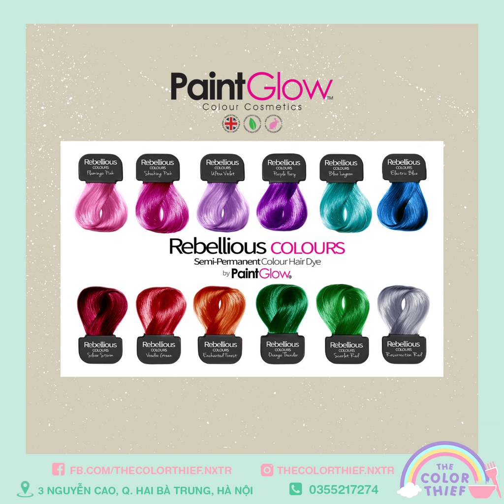 Thuốc nhuộm tóc Semi-Permanent Paint Glow Rebellious Colours