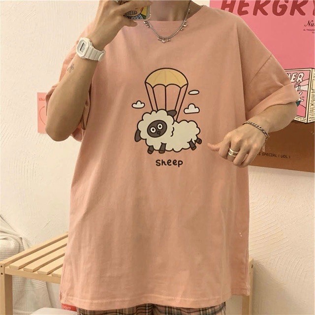 Áo phông form rộng tay lỡ unisex - Sheep - Sỉ số lượng lớn