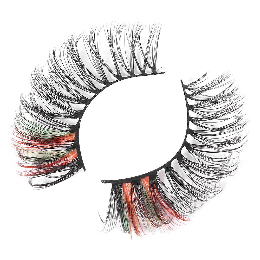 1 Cặp Lông Mi Giả Handmade Màu Hồng / Xanh Dương / Trắng / Đen Cao Cấp