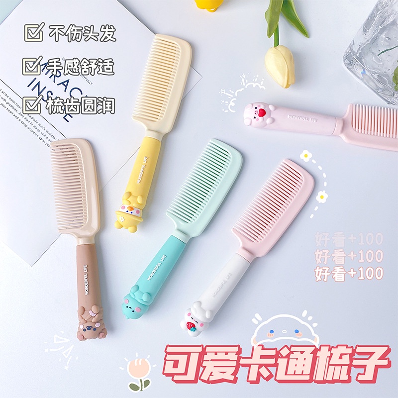 Lược Nhựa Silicone Thẳng Kiểu Dáng Hoạt Hình Đáng Yêu Dành Cho Bé Gái