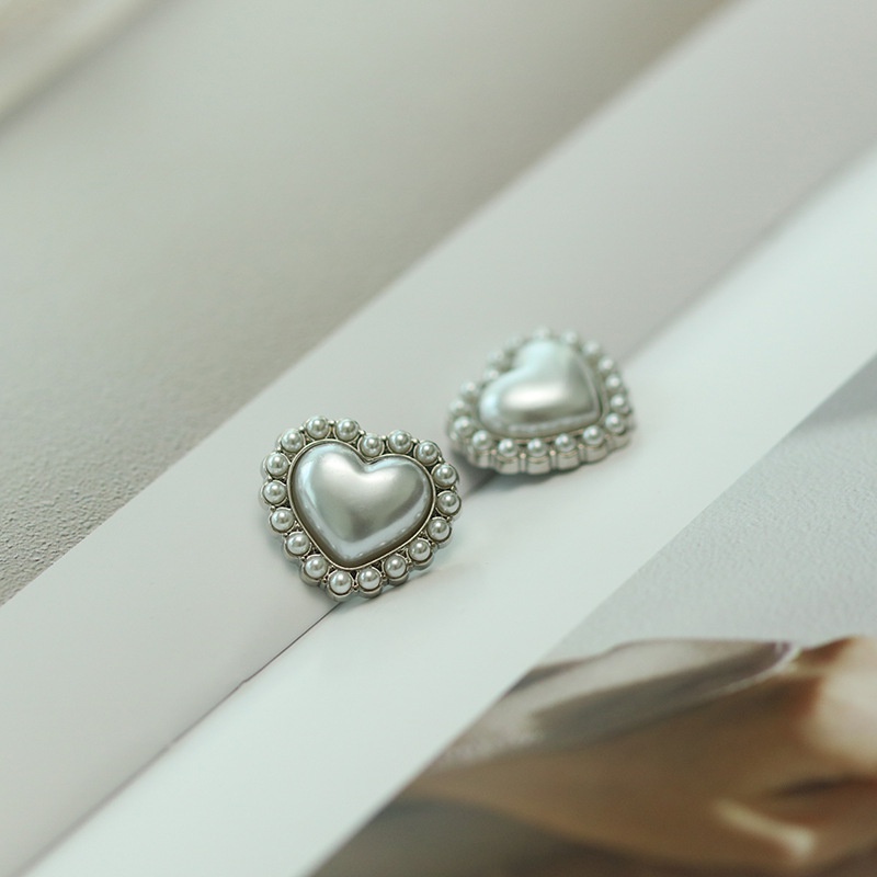 Set 10 Nút Trái Tim Bằng Hợp Kim Màu Vàng / Bạc Làm Đồ Thủ Công DIY