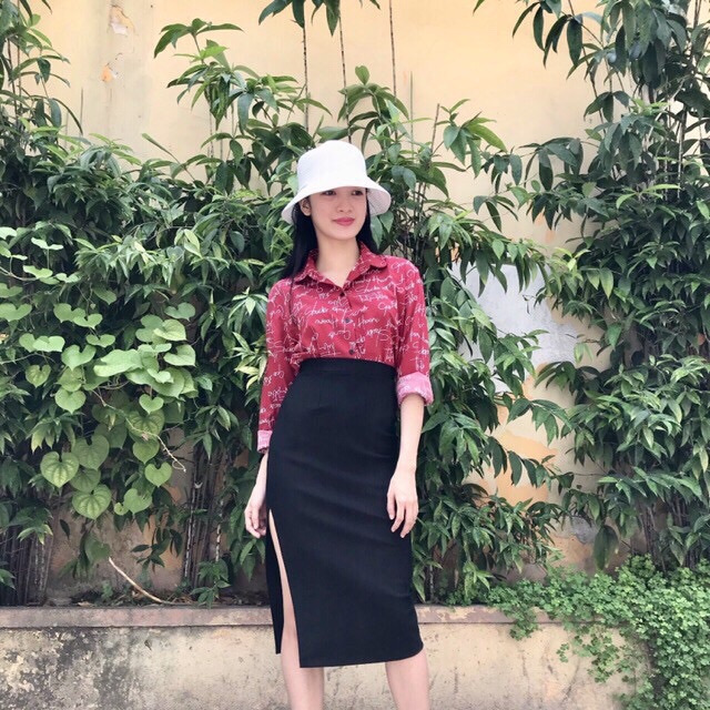 CHÂN VÁY BÚT CHÌ xẻ bên hông dáng dài 60cm | BigBuy360 - bigbuy360.vn
