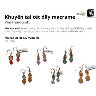 Khuyên tai tết dây macrame Yến Handcraft