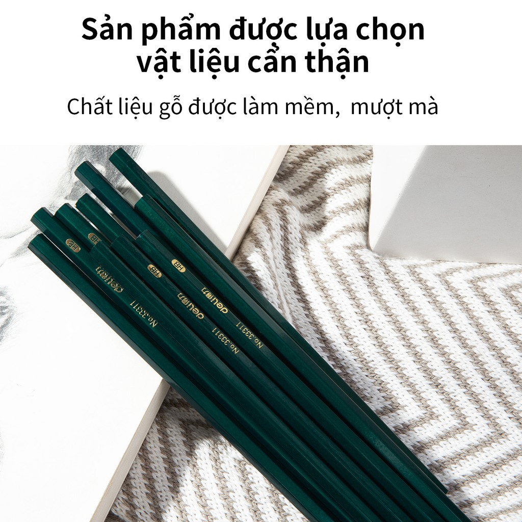 Bút chì 2B / HB lục giác Deli 33312 / 33311