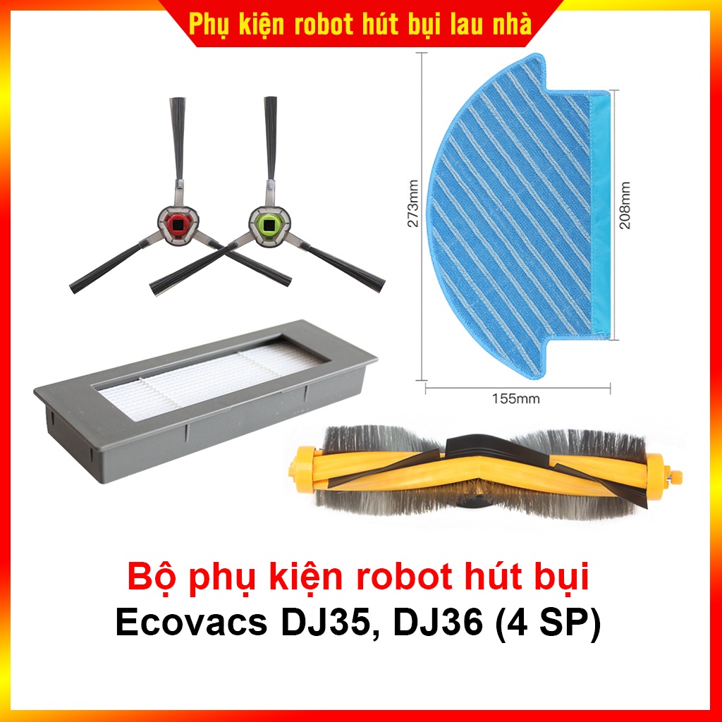 Bộ phụ kiện robot hút bụi Ecovacs DJ35, DJ36