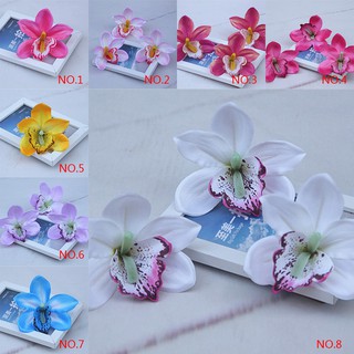 Bộ 10 bông hoa lan giả bằng vải lụa cài tóc