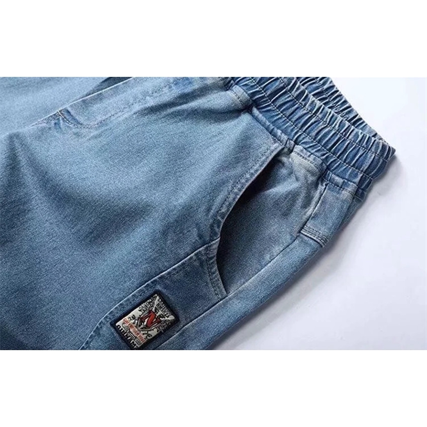 Quần jean dáng rộng lưng thun co giãn thời trang phong cách | BigBuy360 - bigbuy360.vn