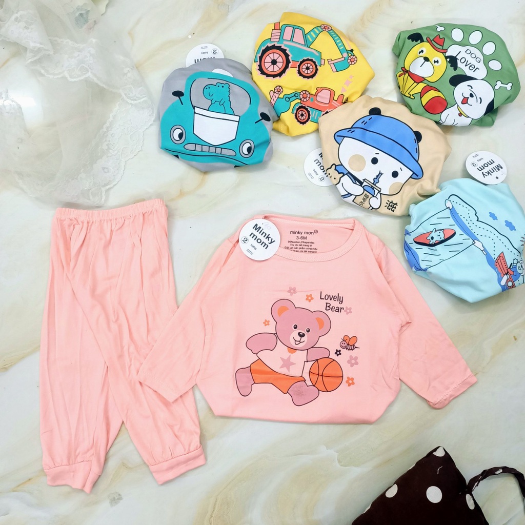 [A31 -  Siêu Mềm, nhiều mẫu] Bộ Dài Tay Thun Lạnh Hoạt Hình Nhiều Mẫu Loại 1  Cho Bé Trai Gái