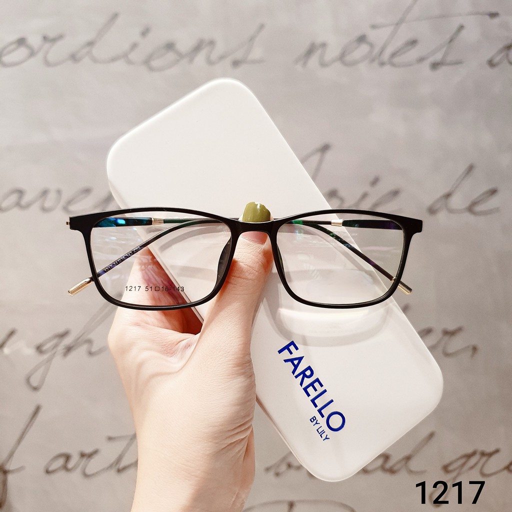 Mắt kính nam nữ Lilyeyewear mắt chữ nhật càng kính thanh mảnh phù hợp với mặt nhỏ 1217 | BigBuy360 - bigbuy360.vn
