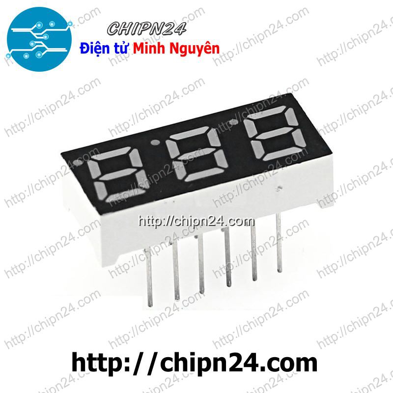 [1 CON] Led 7 Đoạn 0.28 inch 3 Số Anot chung (Sáng Đỏ)