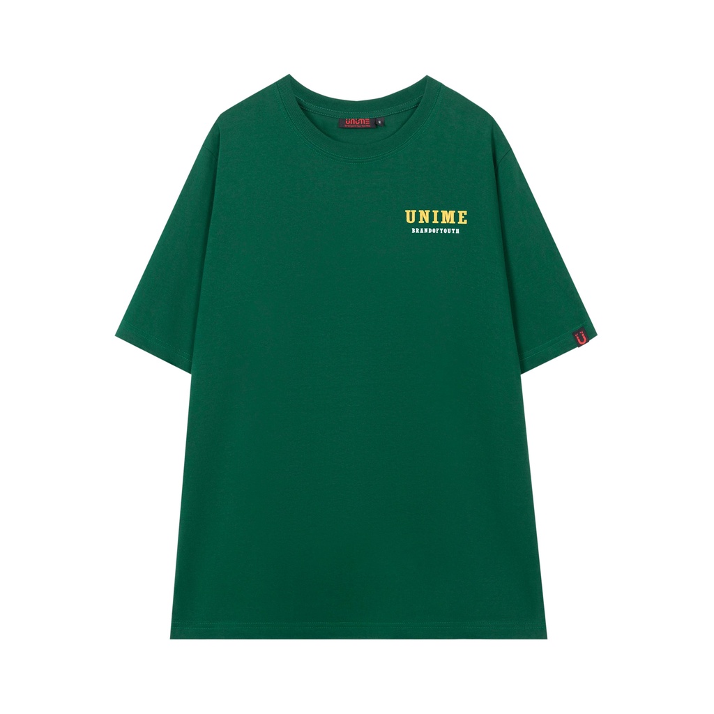 ÁO THUN NAM/NỮ UNIME BASIC LOGO - XANH LÁ