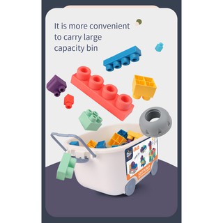 Đồ chơi lắp ghép Lego nhựa dẻo Woolly Trailer Bin - thùng 80 chi tiết Wooly - KÍCH THƯỚC CỰC TO