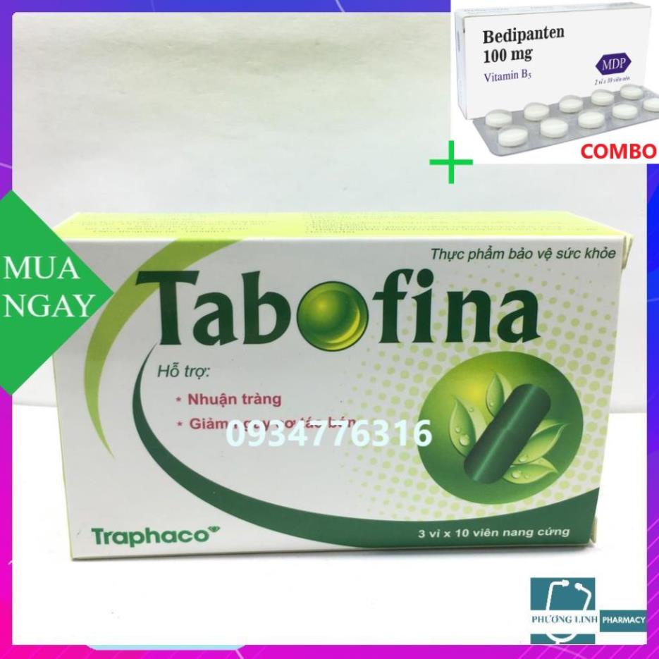 Combo Bedipanten 100mg +  Tabofina hỗ trợ nhuận tràng, bỏ nguy cơ táo bón