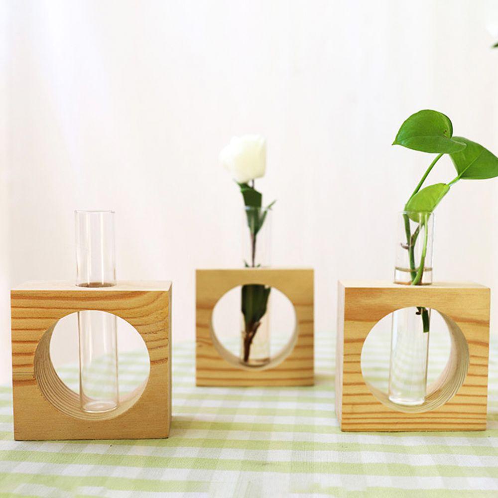 Chậu Cây Thủy Canh Để Bàn Trang Trí Khung Gỗ Hiện Đại
