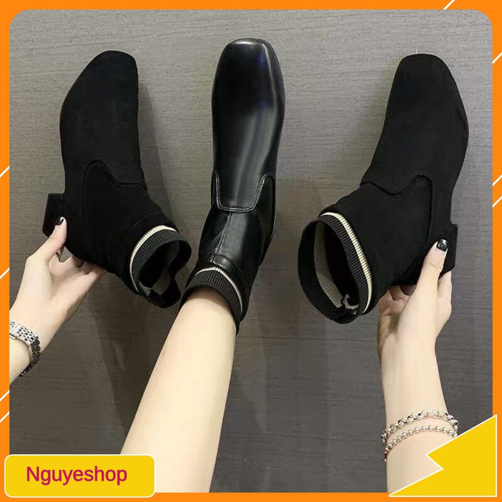 (ORDER) Bốt cổ len co giãn da mềm BIG SIZE 35-42