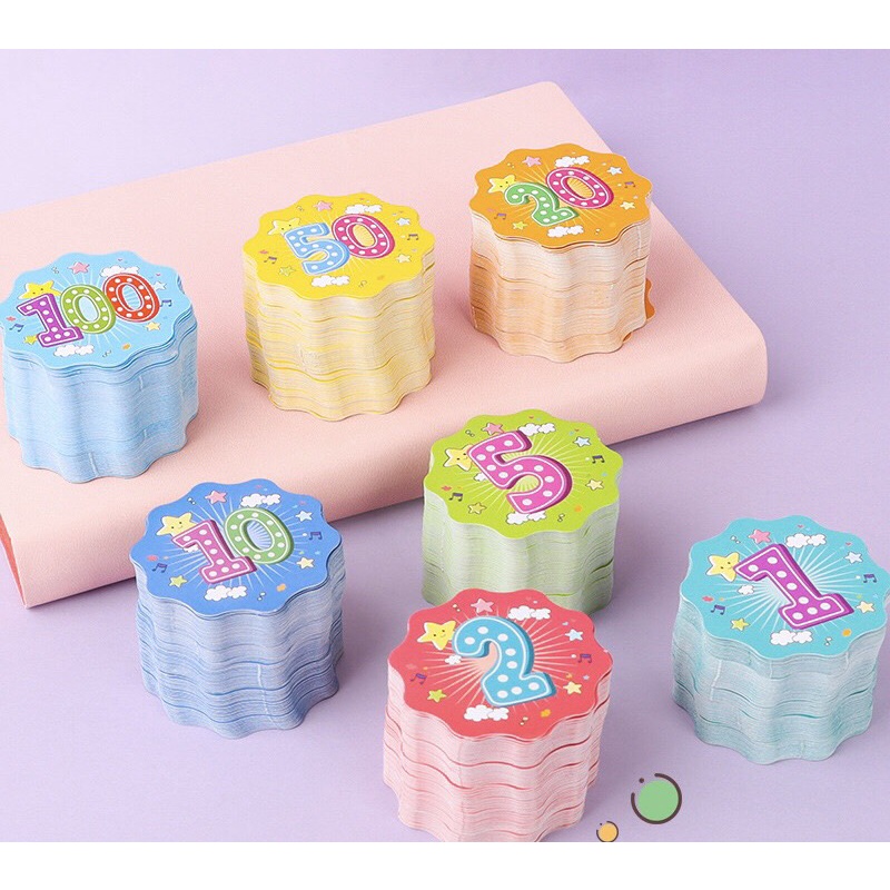 Thẻ Điểm Tốt Có Số VPPT&amp;T 1/2/5/10/20/50/100 Túi 100 bông DT2019