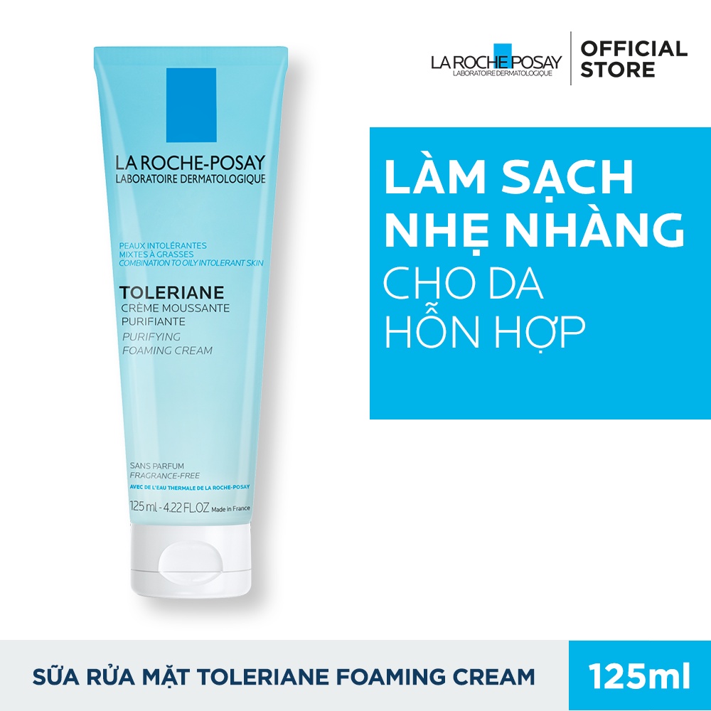 Sữa rửa mặt La Roche Posay Toleriane Foaming Cream dành cho da hỗn hợp & da dầu rất nhạy cảm  50ml - 125ml