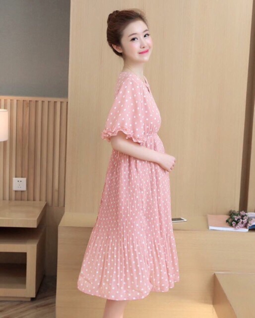 Đầm bầu công sở-váy bầu xinh, oversize